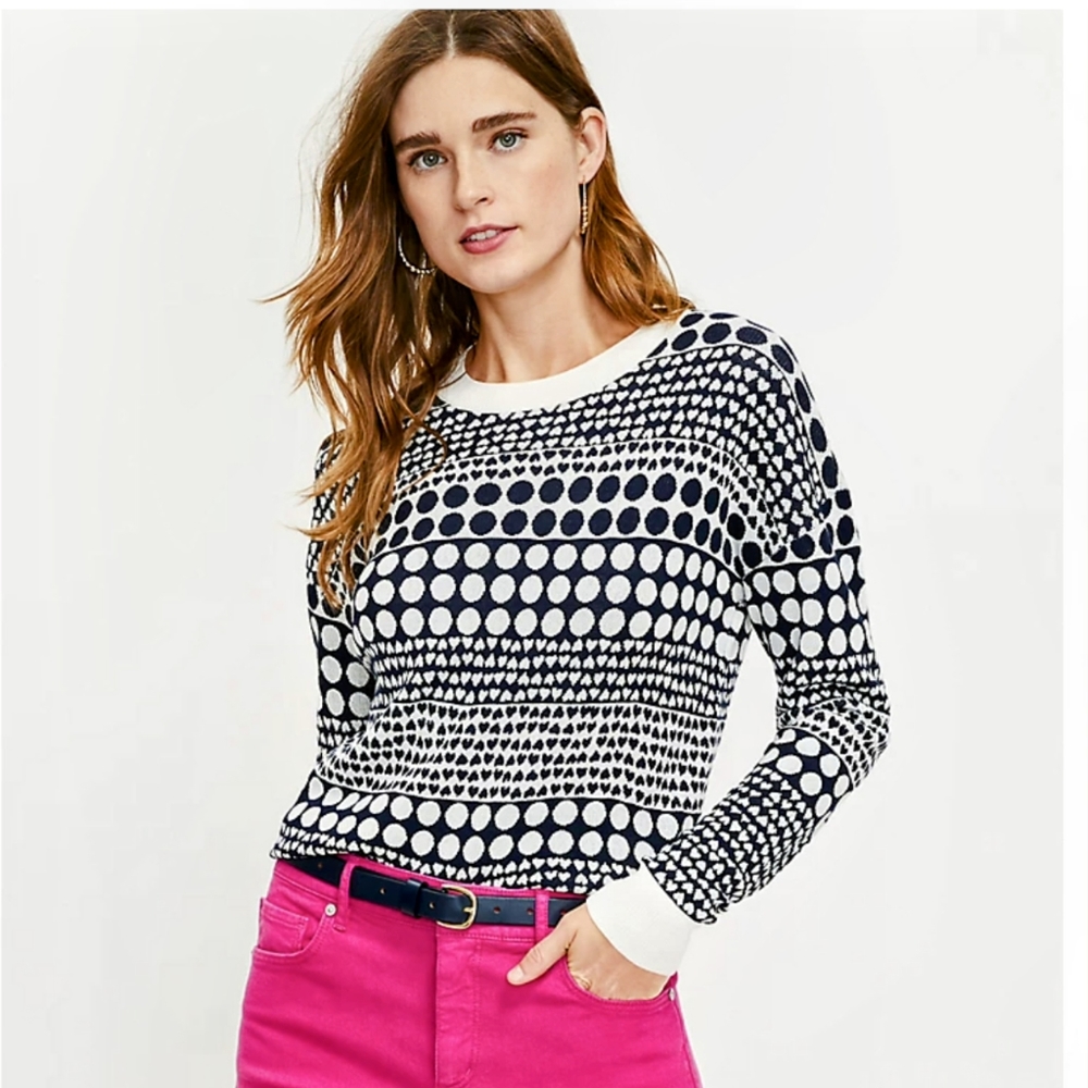 Petite Heart Dot Sweater